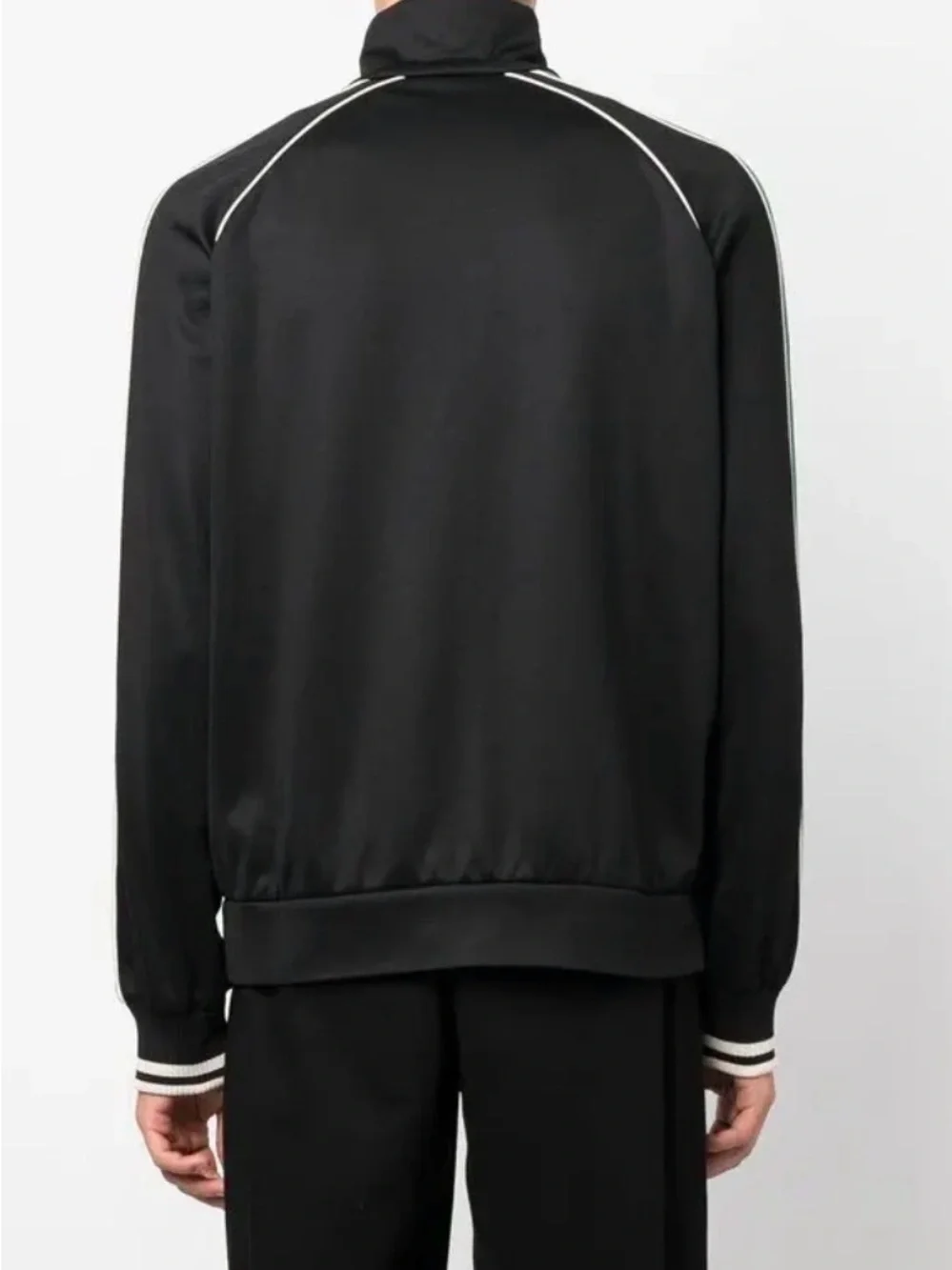 Gucci Black Track Jacket with Green and Red Stripe